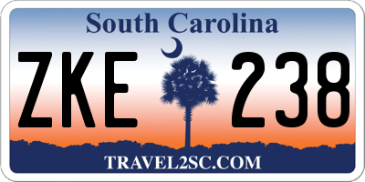SC license plate ZKE238