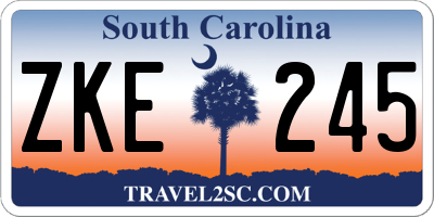 SC license plate ZKE245