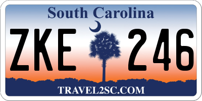 SC license plate ZKE246