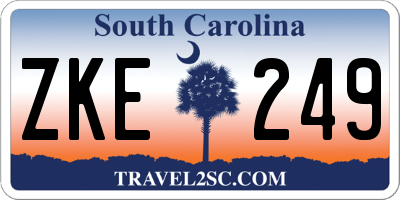 SC license plate ZKE249