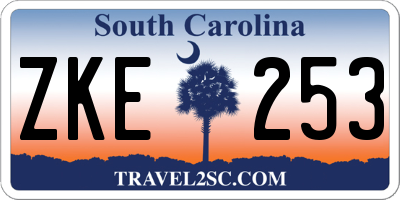 SC license plate ZKE253