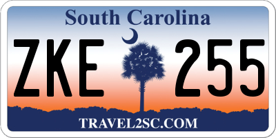 SC license plate ZKE255