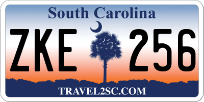 SC license plate ZKE256