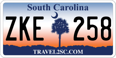 SC license plate ZKE258