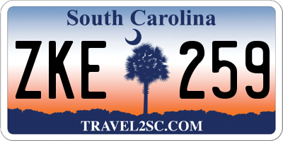 SC license plate ZKE259