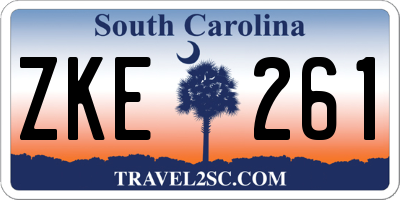 SC license plate ZKE261