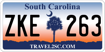 SC license plate ZKE263