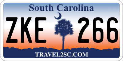 SC license plate ZKE266