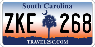 SC license plate ZKE268
