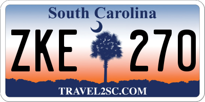 SC license plate ZKE270