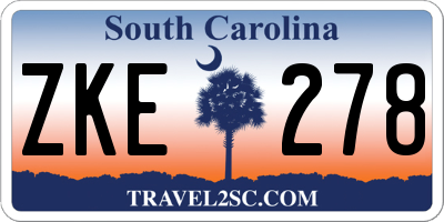SC license plate ZKE278