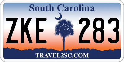 SC license plate ZKE283