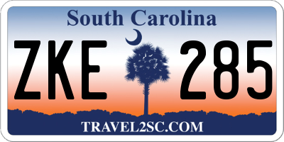 SC license plate ZKE285