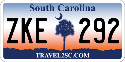 SC license plate ZKE292