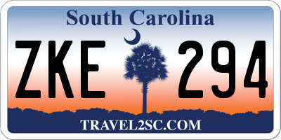 SC license plate ZKE294