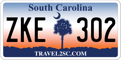 SC license plate ZKE302
