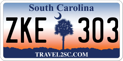 SC license plate ZKE303