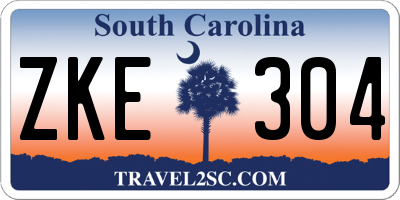 SC license plate ZKE304