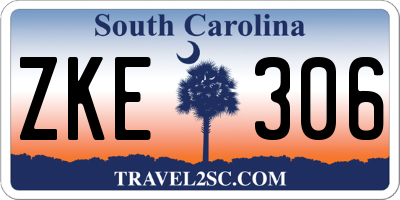 SC license plate ZKE306