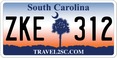 SC license plate ZKE312