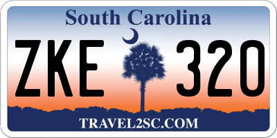 SC license plate ZKE320
