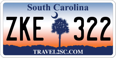 SC license plate ZKE322