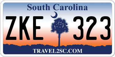 SC license plate ZKE323