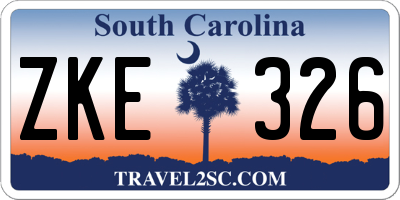 SC license plate ZKE326