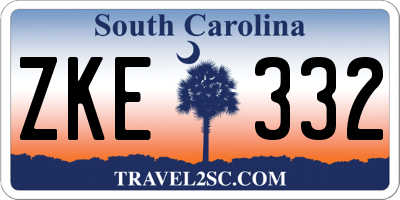 SC license plate ZKE332