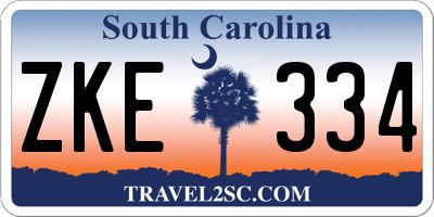 SC license plate ZKE334