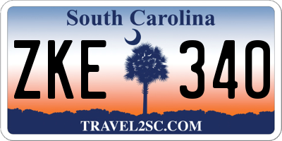 SC license plate ZKE340