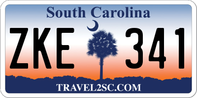 SC license plate ZKE341