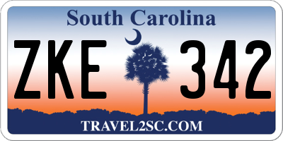 SC license plate ZKE342