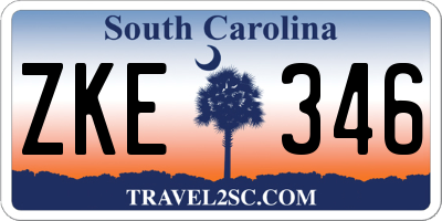 SC license plate ZKE346