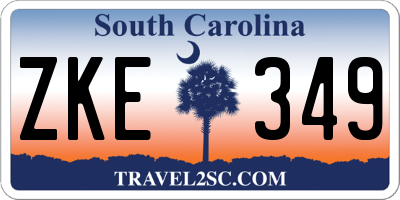 SC license plate ZKE349