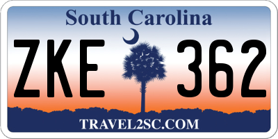 SC license plate ZKE362