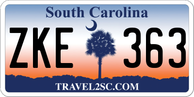 SC license plate ZKE363