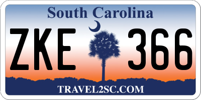 SC license plate ZKE366