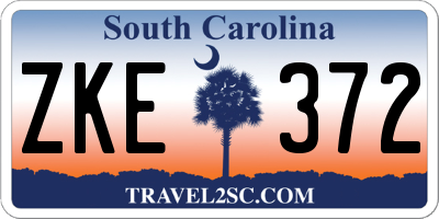 SC license plate ZKE372