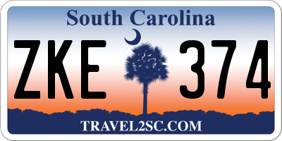 SC license plate ZKE374
