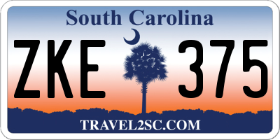 SC license plate ZKE375