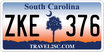 SC license plate ZKE376