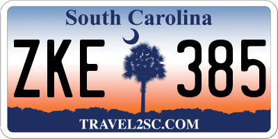 SC license plate ZKE385