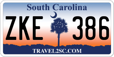 SC license plate ZKE386