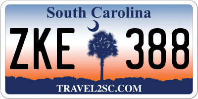 SC license plate ZKE388