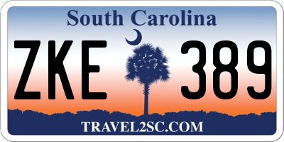 SC license plate ZKE389