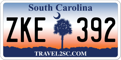 SC license plate ZKE392