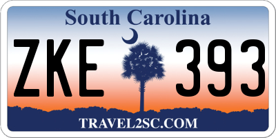 SC license plate ZKE393