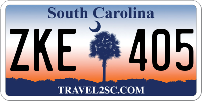 SC license plate ZKE405