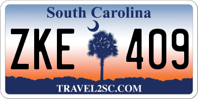 SC license plate ZKE409